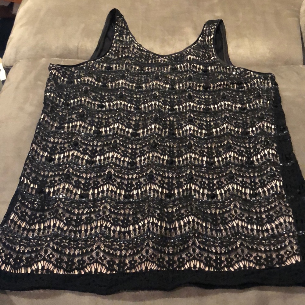 Ann Taylor Black Sequin Tank Top - size XS
